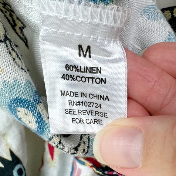 Hester & Orchard Floral Linen Blend Blouse - Picture 7 of 8